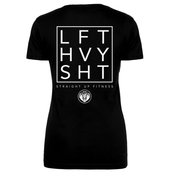 STRAIGHT UP FITNESS - LFT HVY SHT - WOMEN'S FITTED T-SHIRT - BLACK - 37PWHJ Thumbnail