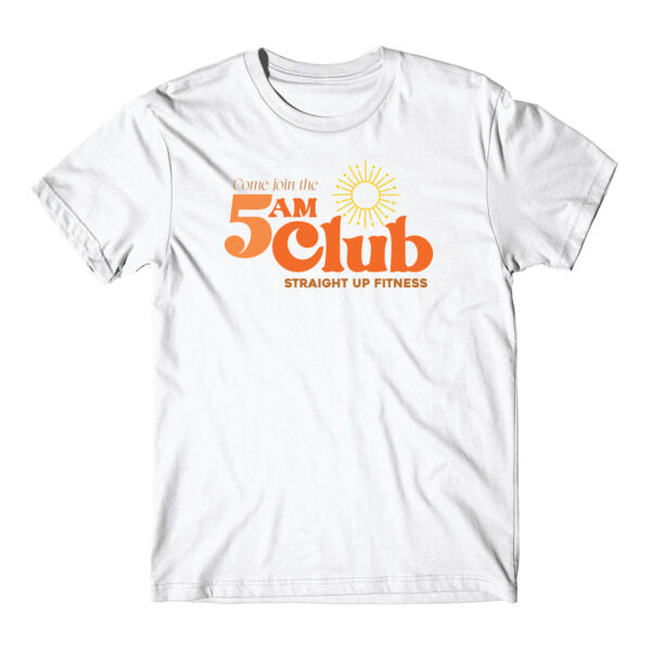 STRAIGHT UP FITNESS - 5 AM CLUB - UNISEX T-SHIRT - WHITE - 741WDX Thumbnail