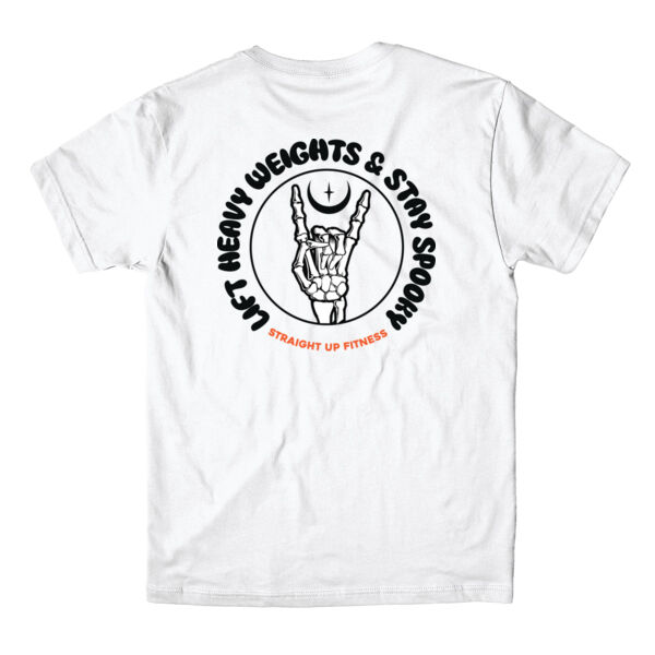 STRAIGHT UP FITNESS - STAY SPOOKY - UNISEX T-SHIRT - WHITE - XZ53BK Thumbnail