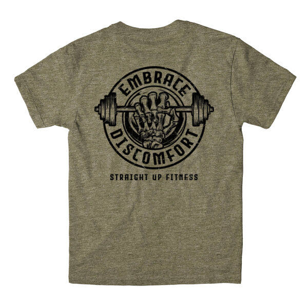 STRAIGHT UP FITNESS - EMBRACE DISCOMFORT - UNISEX T-SHIRT - MILITARY GREEN - SH6AQK Thumbnail