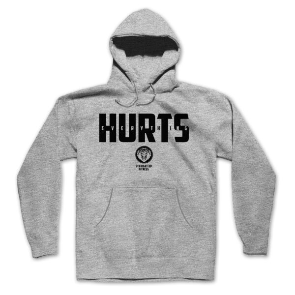 STRAIGHT UP FITNESS - EVERYTHING HURTS - UNISEX HOODIE - LIGHT GRAY HEATHER - 8F5SGN Thumbnail