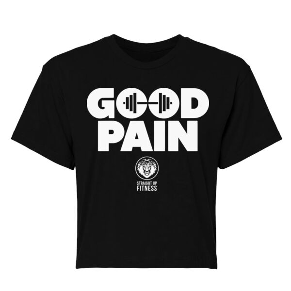 STRAIGHT UP FITNESS - GOOD PAIN - WOMEN'S CROPPED T-SHIRT - $AXJ2UK$ Thumbnail