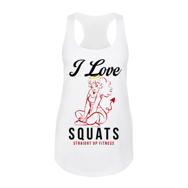 I LOVE SQUATS - WOMEN'S FITTED TANK TOP - $K48FQT$ Thumbnail