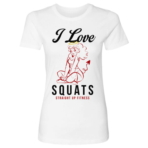I LOVE SQUATS - WOMEN'S FITTED T-SHIRT - $K48FQT$ Thumbnail